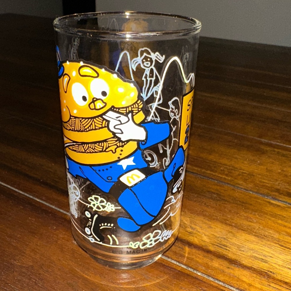 Vintage 1977 McDonaldland Big Mac Action Series Drinking Glass